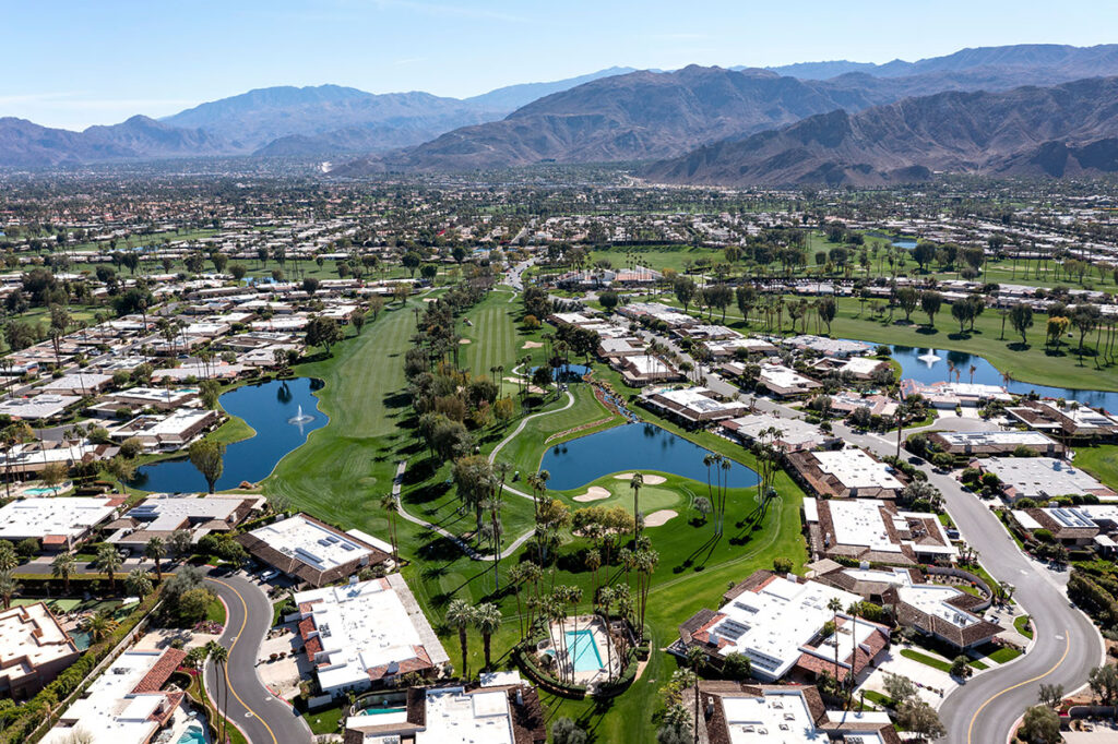 aerial view of residential neighborhood in palm springs